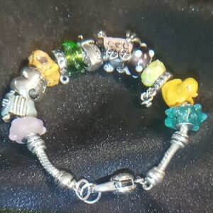 Maternity Bracelet Colorful Baby's Coming Charm Bracelet. 7.5 In Long